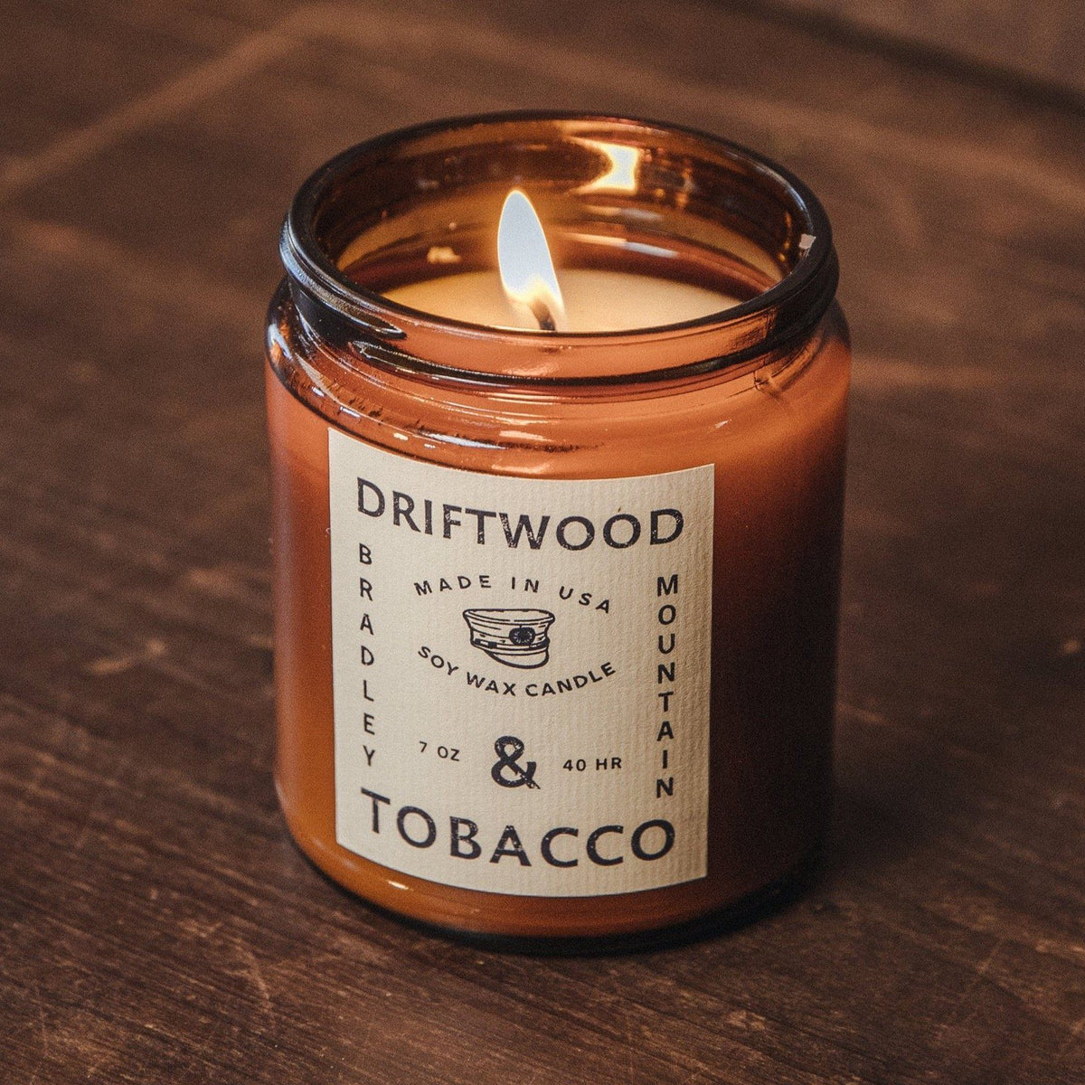 Driftwood & Tobacco Candle – Bradley Mountain