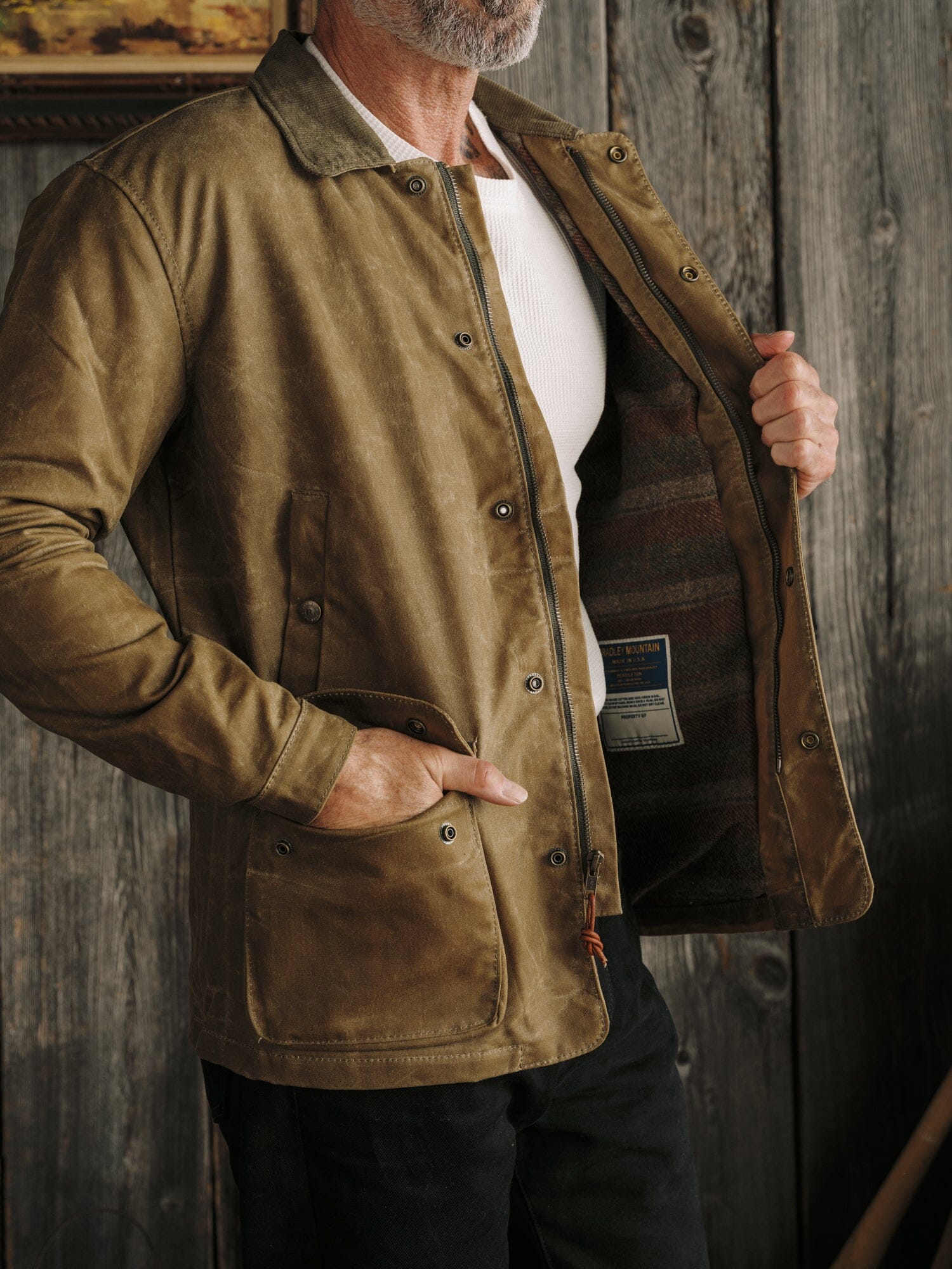 Field Jacket - Waxed Tan – Bradley Mountain