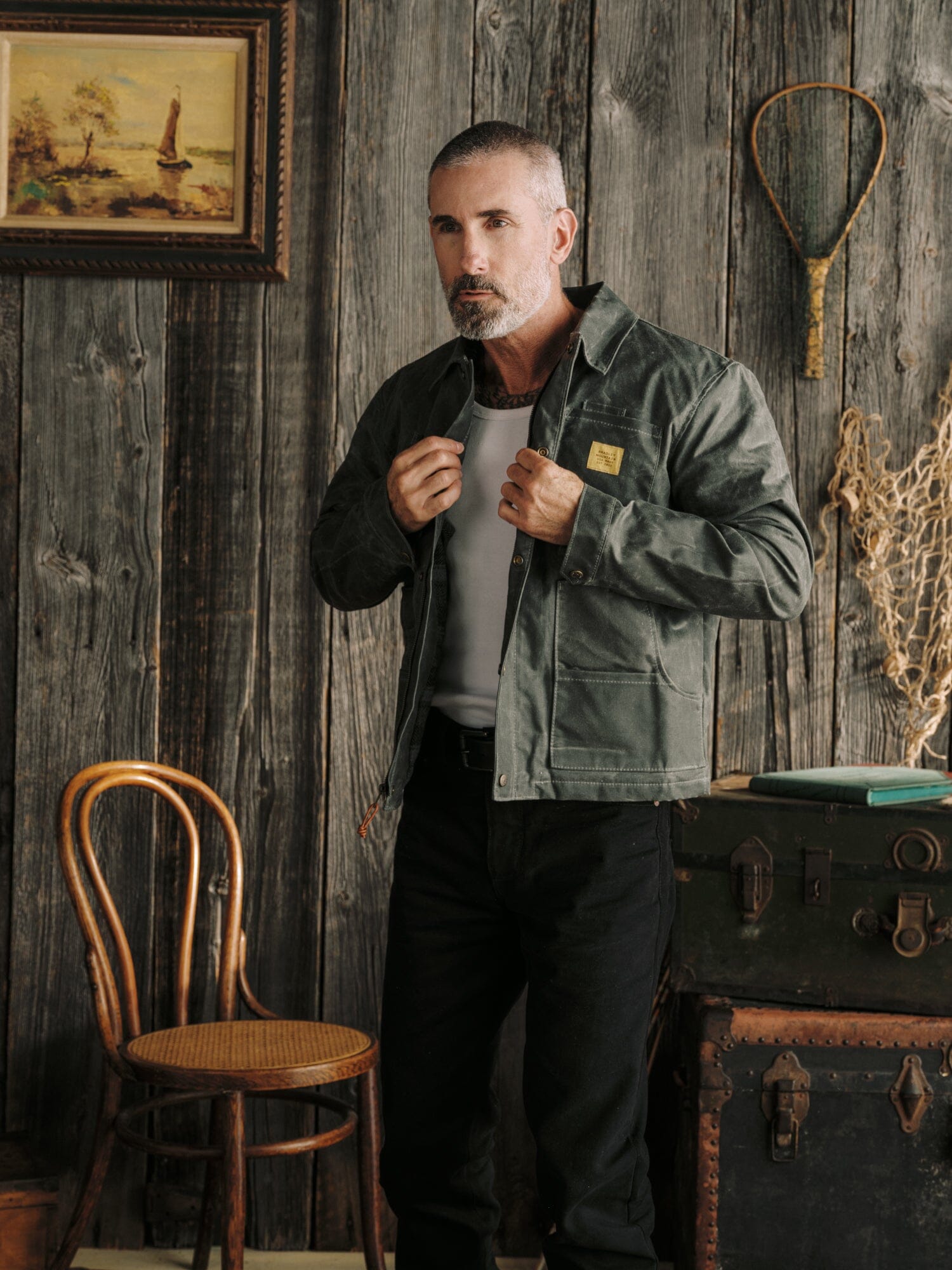Cabin Jacket w/ Zipper - Charcoal – Bradley Mountain