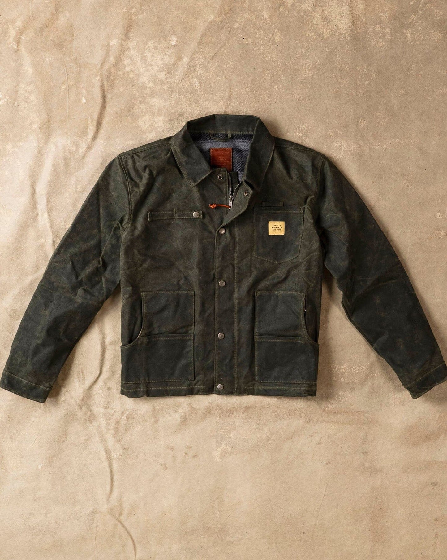 Cabin Jacket w/ Zipper - Forest (New Grey wool) Bradley Mountain 