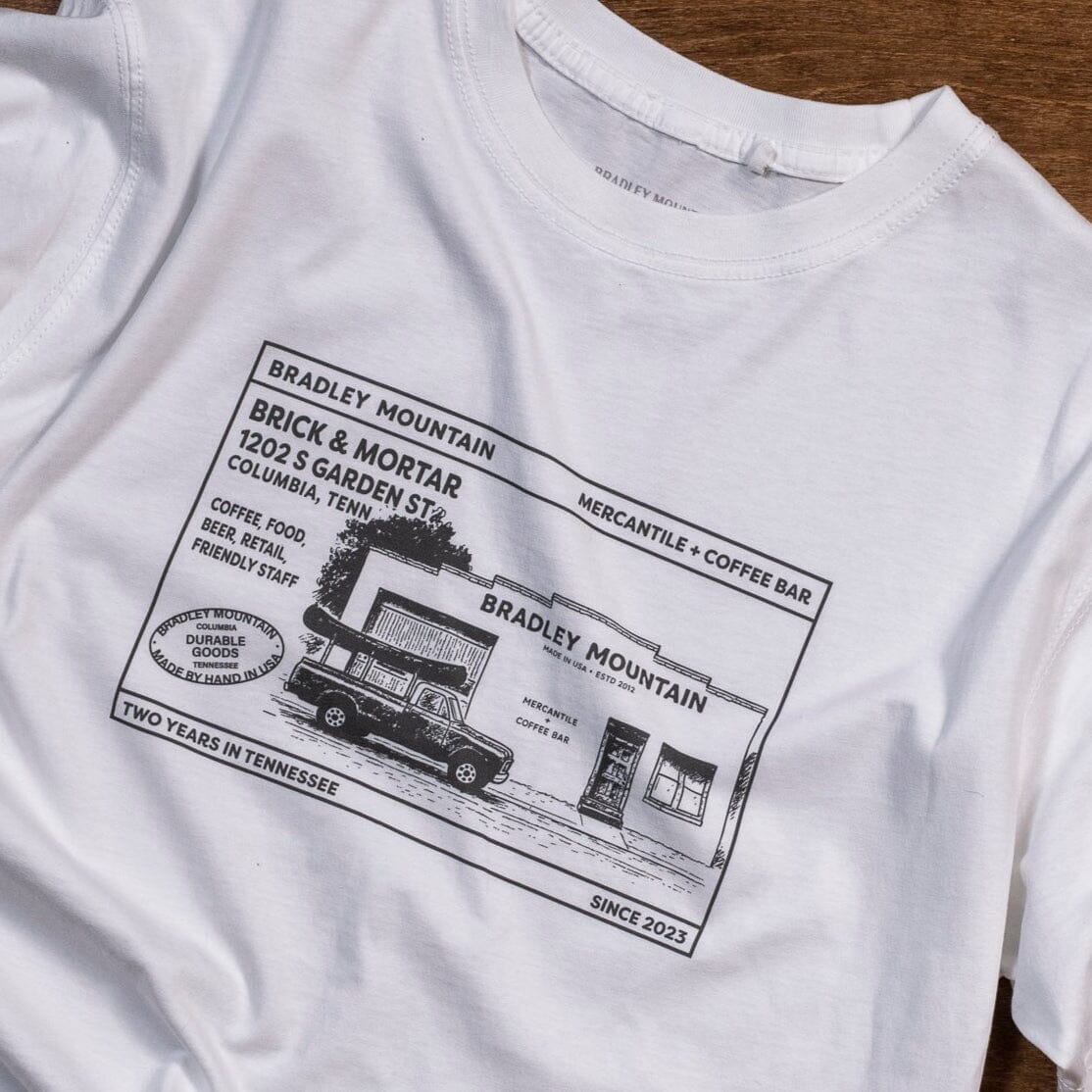Brick and Mortar Tee - White Bradley Mountain 