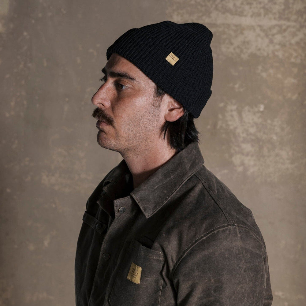 Cotton Watch Cap - Black Bradley Mountain 
