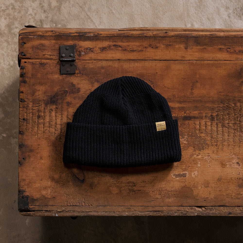 Cotton Watch Cap - Black Bradley Mountain 