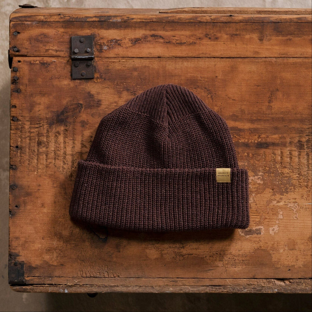 Wool Watch Cap - Maroon Bradley Mountain 