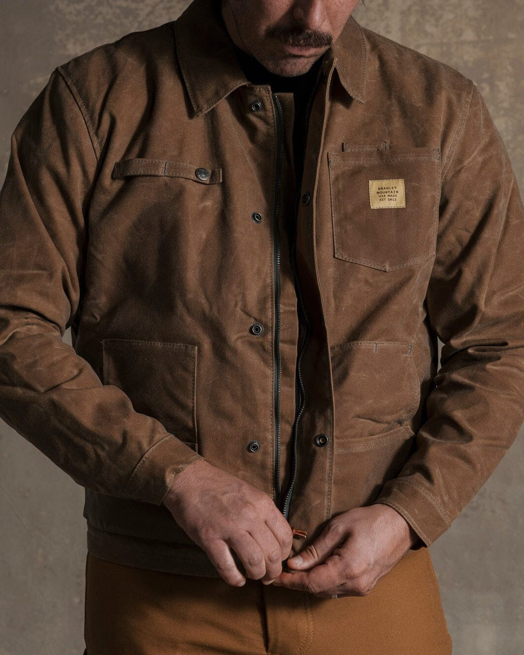Cabin Jacket w/ Zipper - Brush Brown – Bradley Mountain