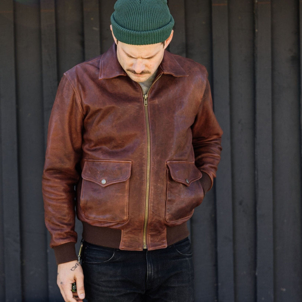 Leather Jacket Bomber Jacket With Flannel Vintage St John's Bay