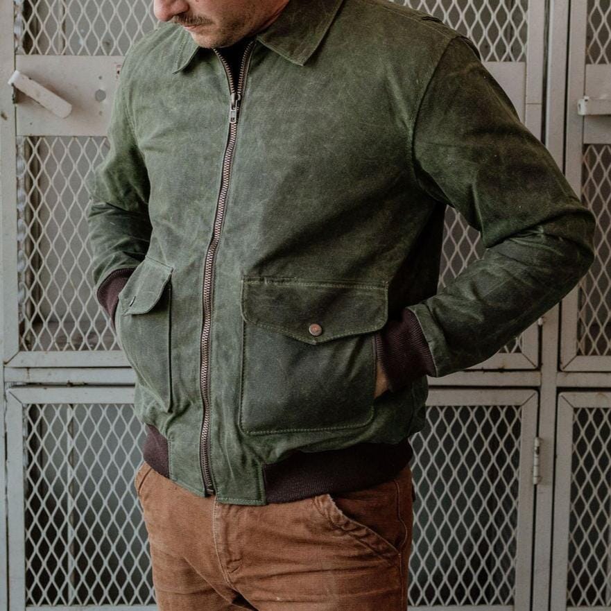 
            
                Load image into Gallery viewer, G-1 Waxed Bomber - Forest Bradley Mountain 
            
        