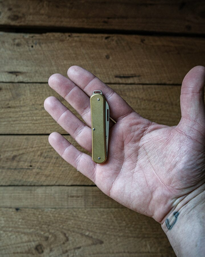 Mini Brass EDC Knife Bradley Mountain 