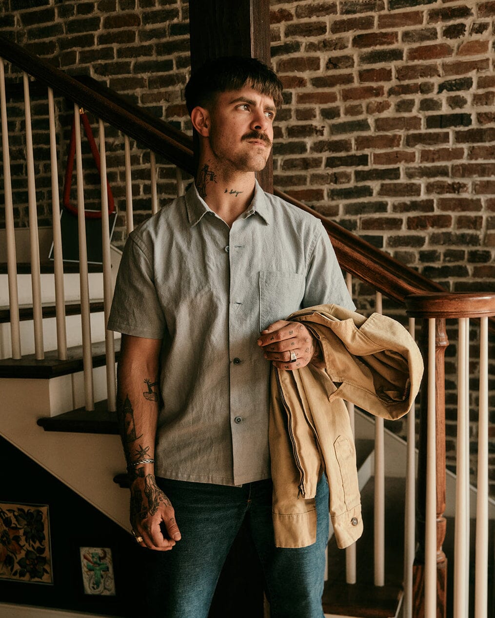 Wally Camp Shirt - Powder Blue Bradley Mountain 