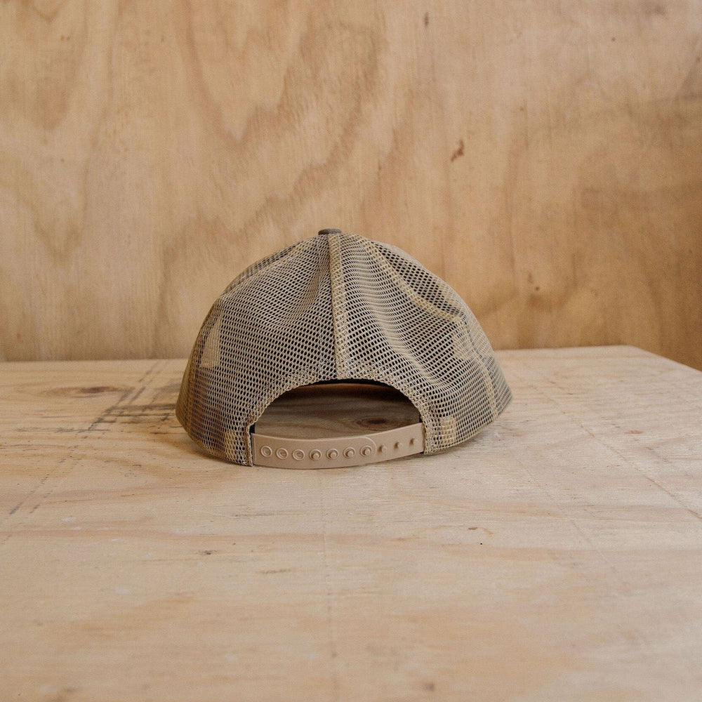 
            
                Load image into Gallery viewer, Arch Trucker Hat - Tan Bradley Mountain 
            
        