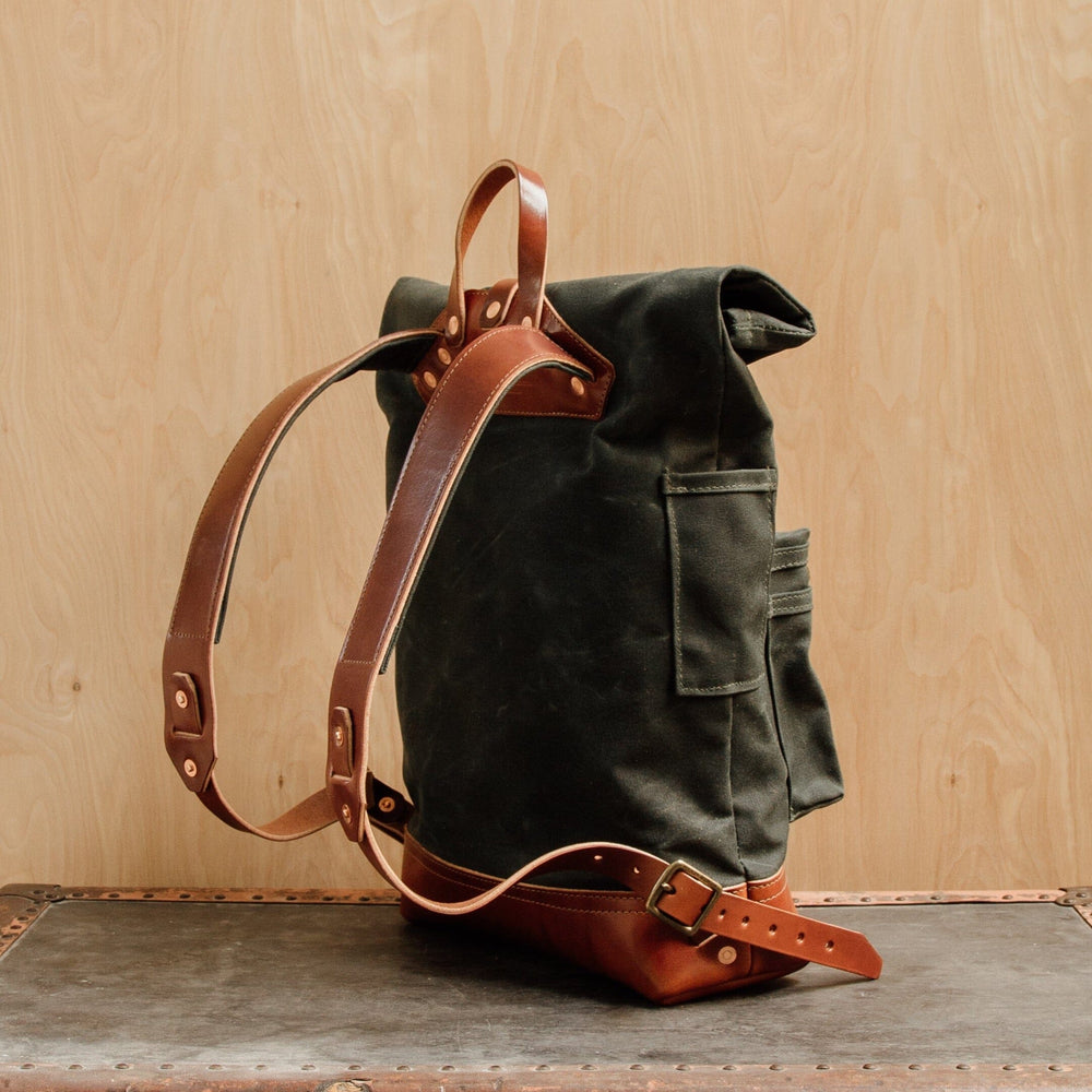 boubideal canvas and leather backpack The Biographer