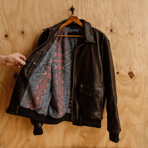 G-1 Leather Bomber - Black Bradley Mountain 