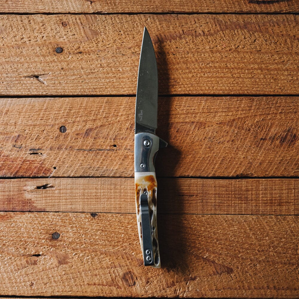Rancher Linerlock Knife - Stag Bonme Bradley Mountain 