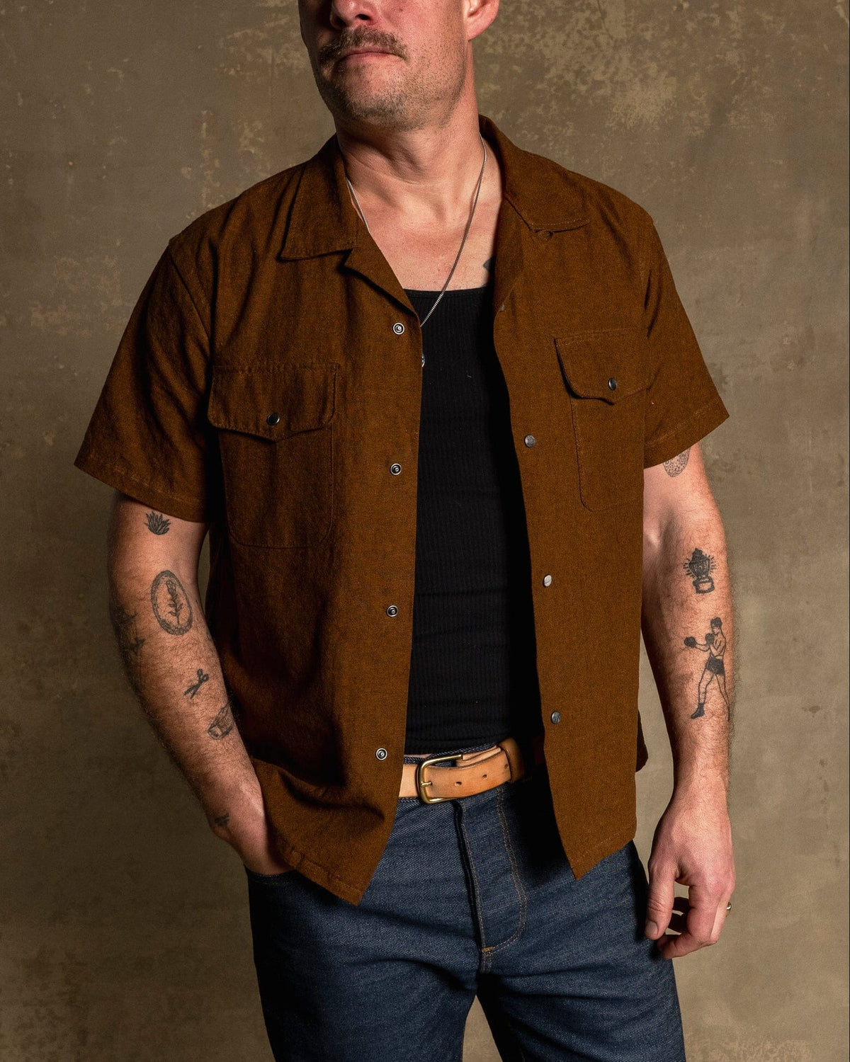 Wally Camp Shirt - Bark Pearl Snap Bradley Mountain 