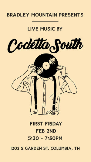 
            
                Load image into Gallery viewer, First Friday - Live Music With Codetta South Event Event 
            
        