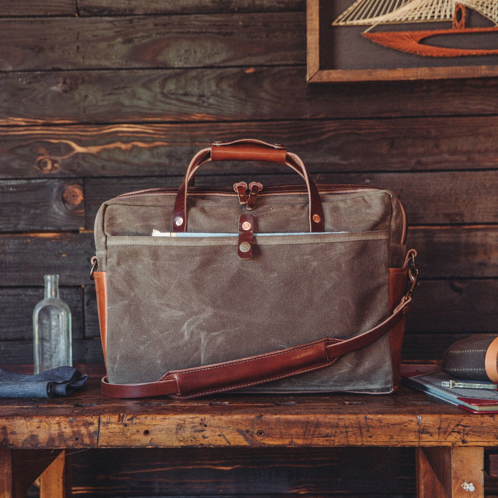 Courier Briefcase Field Tan Bradley Mountain