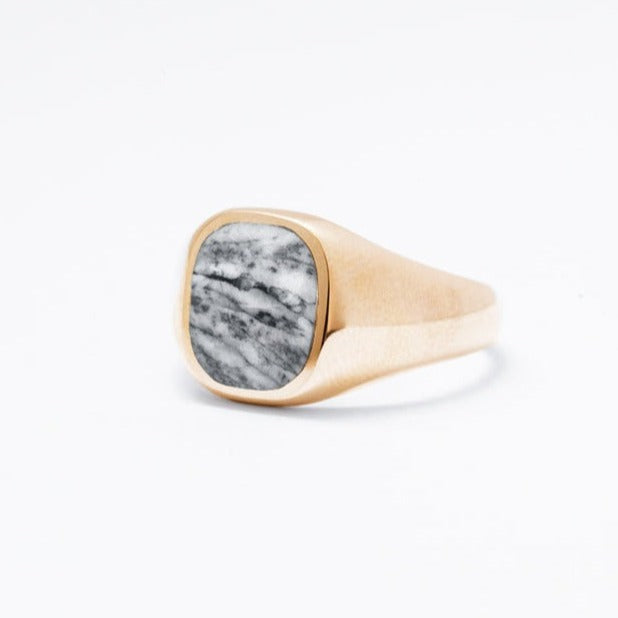 
            
                Load image into Gallery viewer, Pinestone Signet Ring Bradley Mountain Gold 7 
            
        