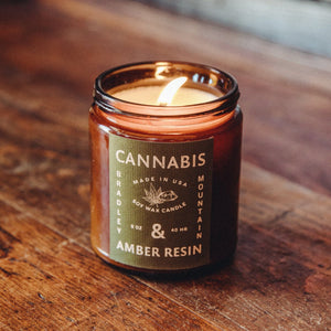 
            
                Load image into Gallery viewer, Cannabis &amp;amp; Amber Resin Candle Bradley Mountain 
            
        