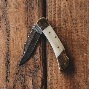
            
                Load image into Gallery viewer, Damascus Lockback Knife Accessories Bradley Mountain 
            
        