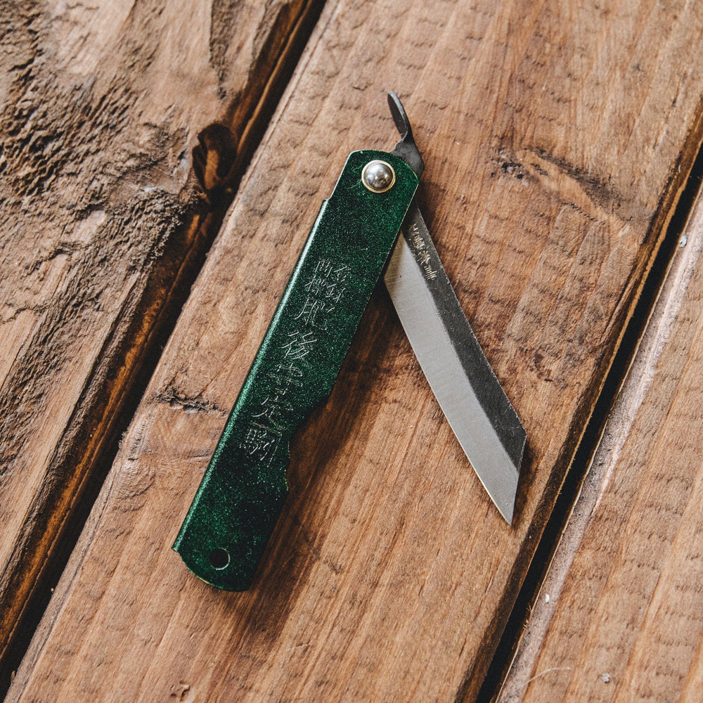 Higonokami Green Folder Knife new Bradley Mountain 