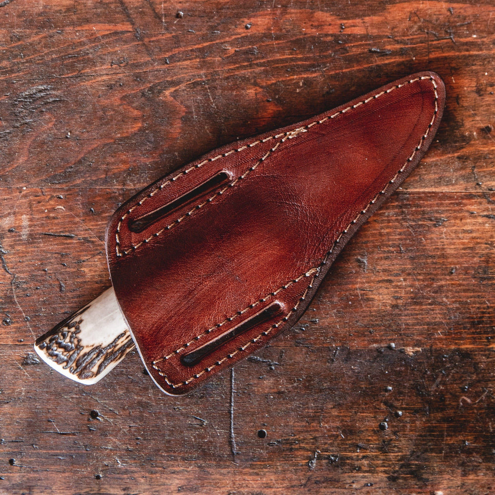 
            
                Load image into Gallery viewer, Damascus Stag Horn Knife Bradley Mountain 
            
        