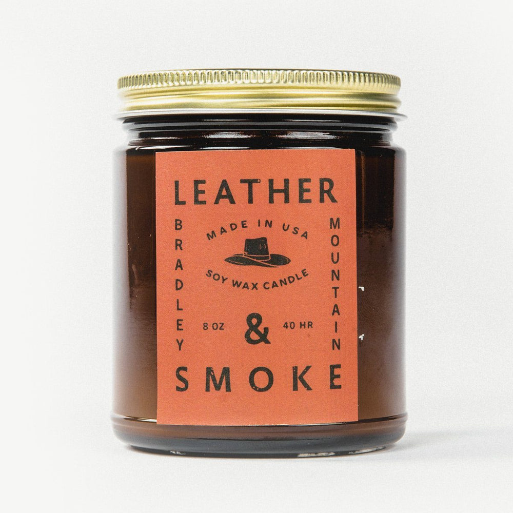 Leather & Smoke Candle Bradley Mountain 