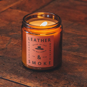 Leather & Smoke Candle Bradley Mountain 