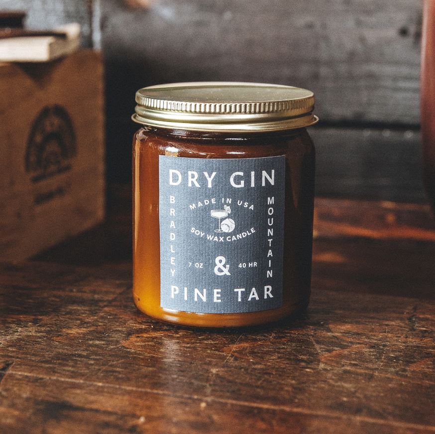 Dry Gin & Pine Tar Candle Bradley Mountain 