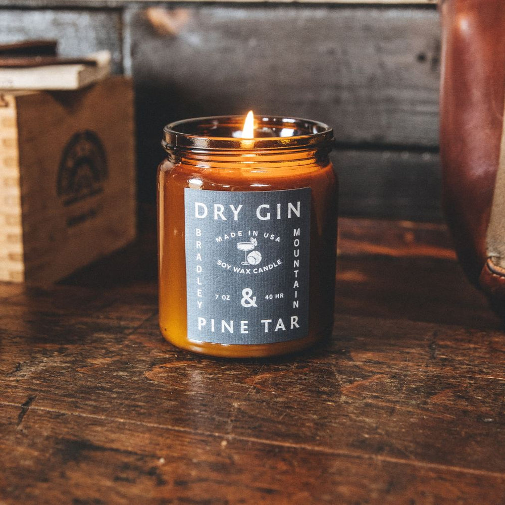 Dry Gin & Pine Tar Candle Bradley Mountain 