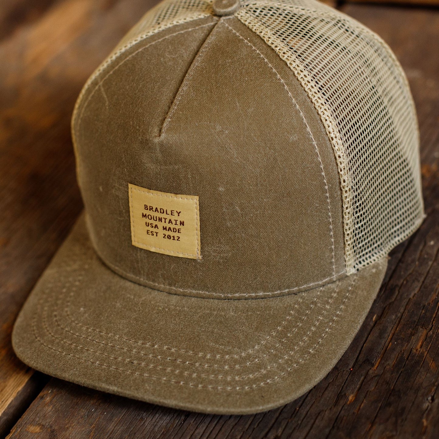Heritage Trucker Hat - Tan Bradley Mountain 