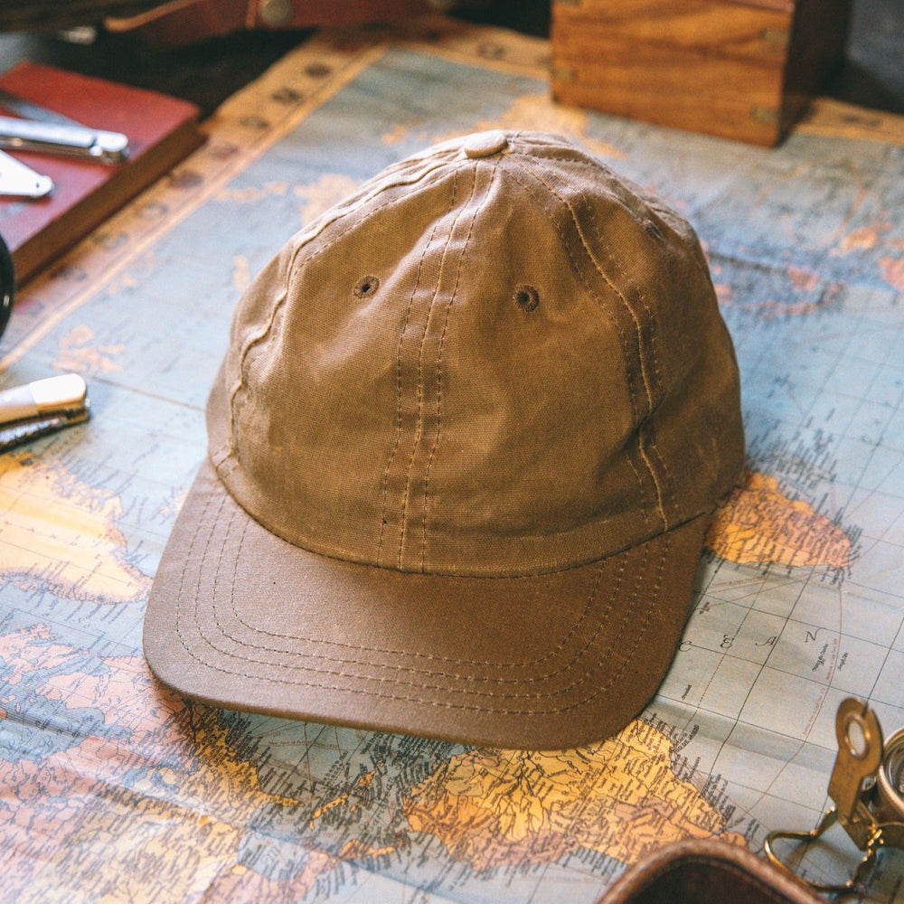 Mountain Vintage Baseball Cap - Distressed Cotton Dad Hat, Adjustable Strap, Embroidered Design, Khaki