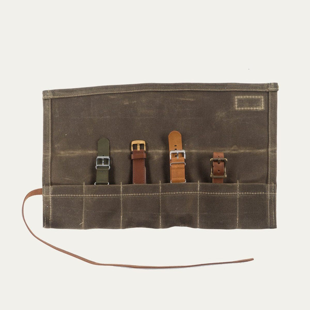 Waxed canvas watch roll hot sale